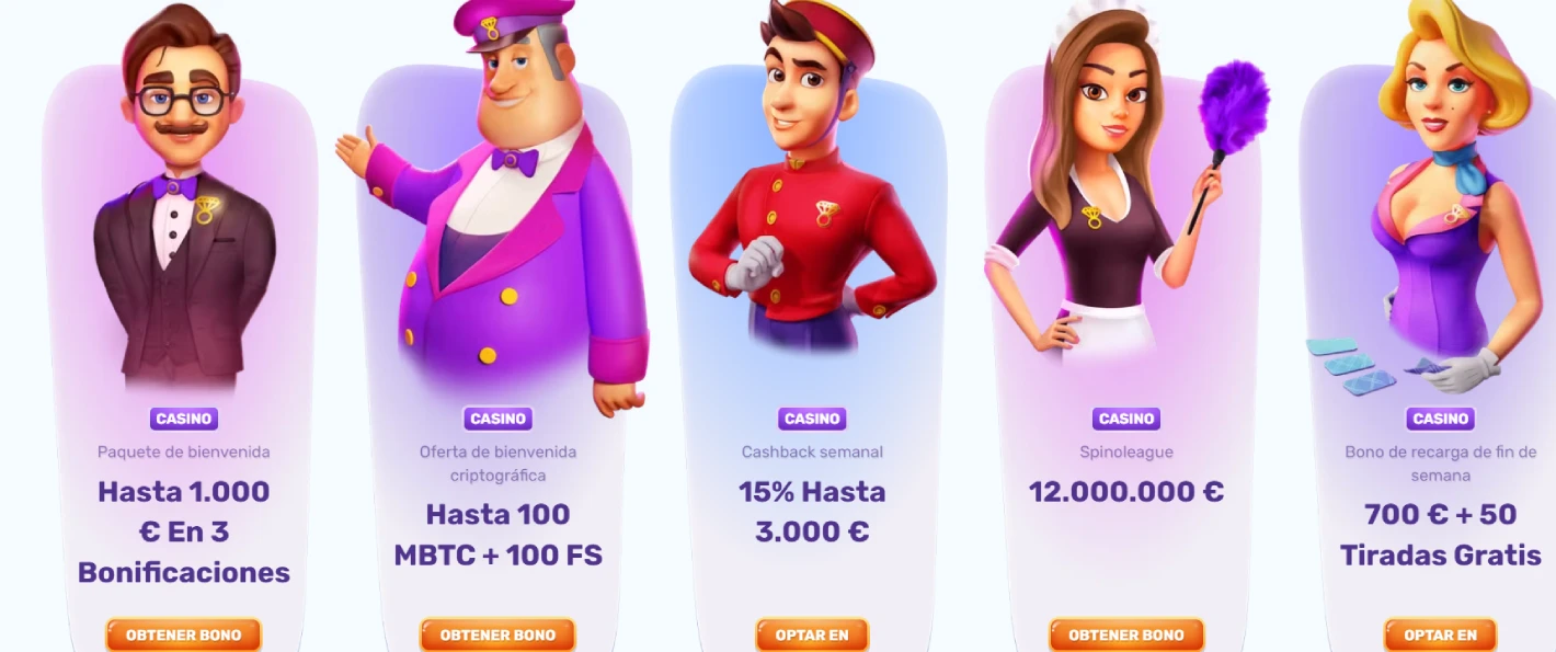 Oferta de bonos en el casino Slotspalace